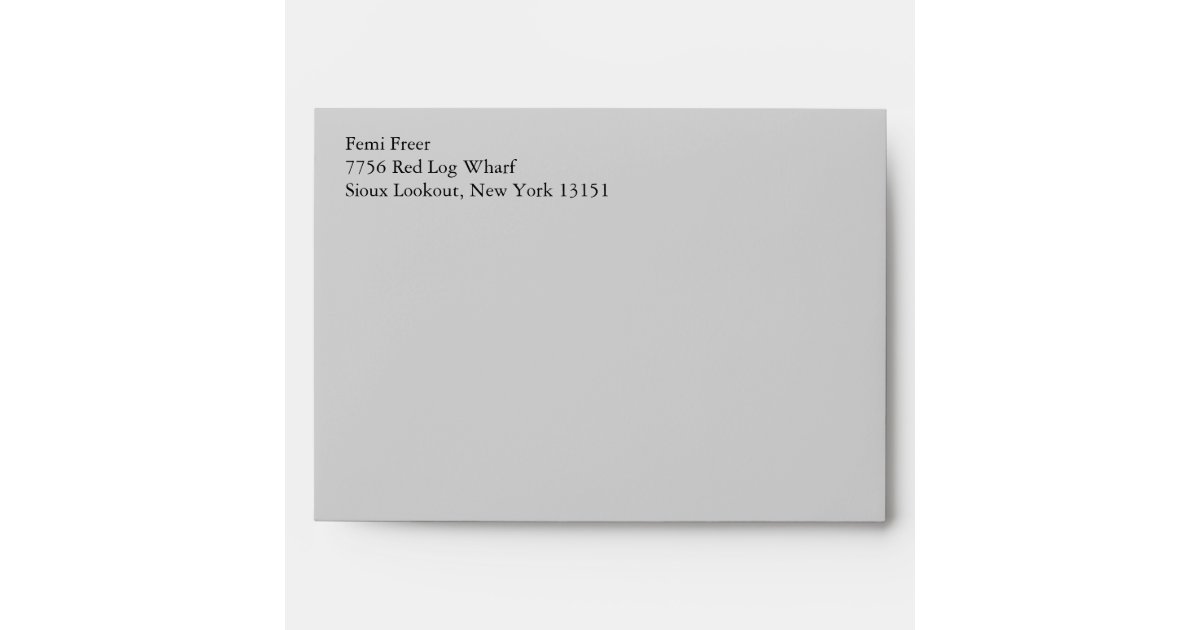 Light Gray A7 5x7 Envelopes With Return Address