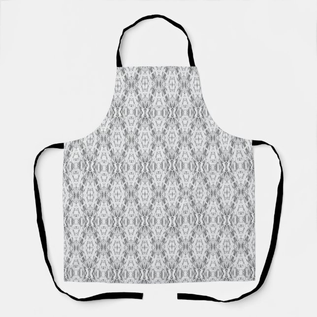 Light gray abstract geometry pattern apron (Front)