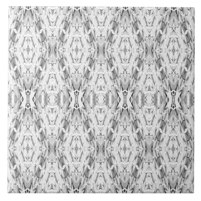 Light gray abstract geometry pattern ceramic tile (Front)