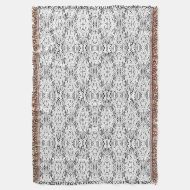 Light gray abstract geometry pattern throw blanket (Front Vertical)