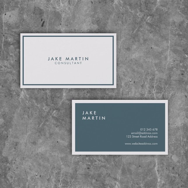 Light Gray and Blue Professional Modern Business Card (Creator Uploaded)