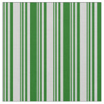 [ Thumbnail: Light Gray and Dark Green Striped Pattern Fabric ]