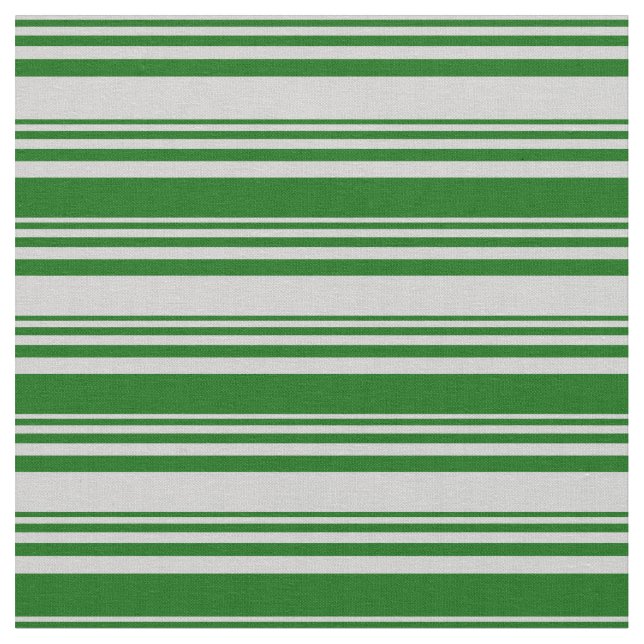 Light Gray and Dark Green Striped Pattern Fabric (Close Up)