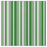 [ Thumbnail: Light Gray and Dark Green Stripes Pattern Fabric ]