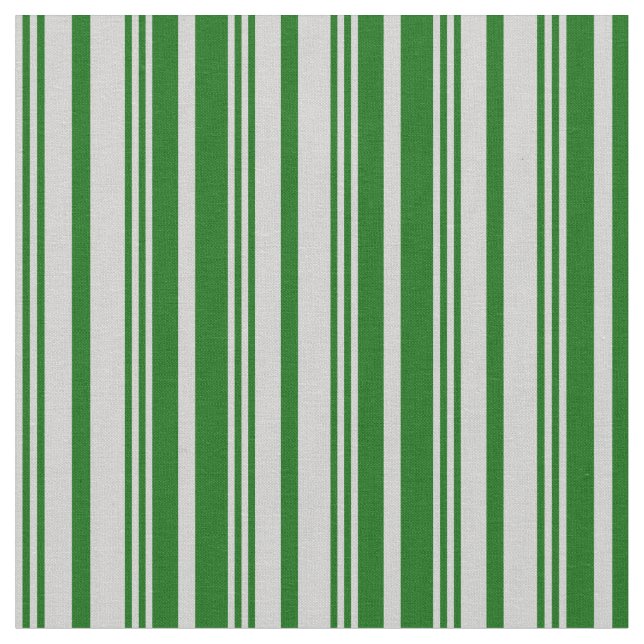 Light Gray and Dark Green Stripes Pattern Fabric (Close Up)