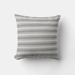 [ Thumbnail: Light Gray and Gray Colored Stripes Throw Pillow ]