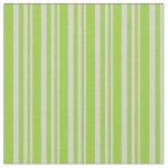 [ Thumbnail: Light Gray and Green Colored Stripes Pattern Fabric ]