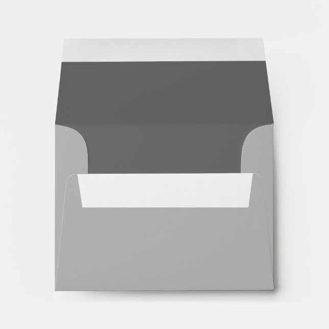 Light Gray and Pewter Gray Lined Envelope (Back (Bottom))