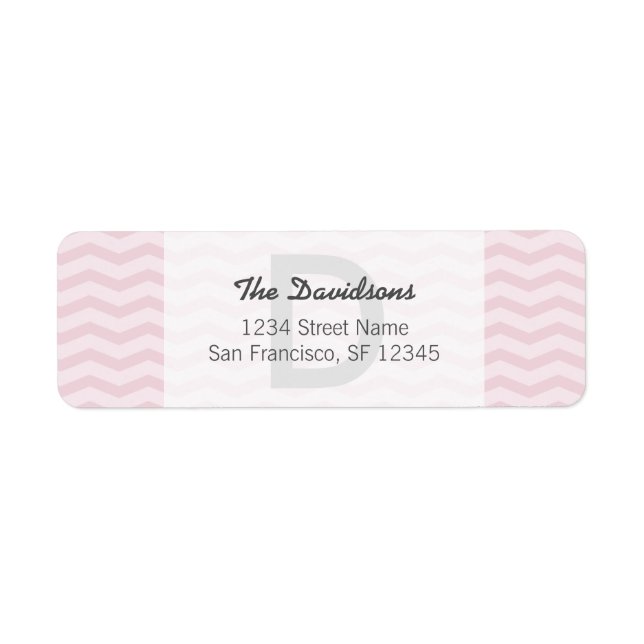 Light gray and pink chevron Return Address Labels (Front)