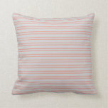 [ Thumbnail: Light Gray and Red Stripes/Lines Pattern Pillow ]