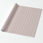 [ Thumbnail: Light Gray and Red Stripes/Lines Pattern Wrapping Paper ]