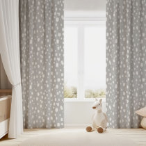 Light Gray and White Abstract Dots Blackout Curtains