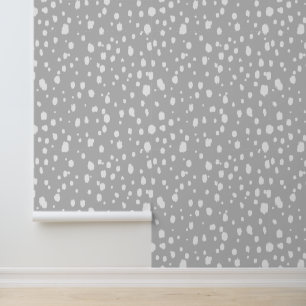 Light Gray and White Abstract Dots Wallpaper
