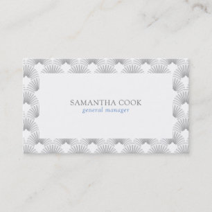 Light-gray and white art deco pattern business card