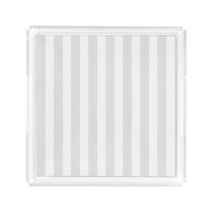 Light gray and white candy stripes acrylic tray