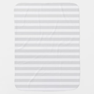 Light gray and white candy stripes baby blanket