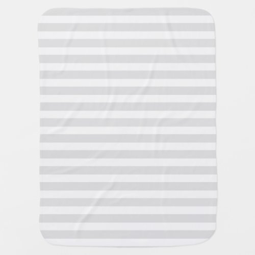 Light gray and white candy stripes baby blanket