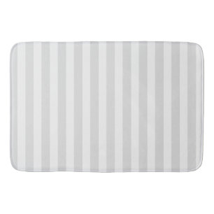 Light gray and white candy stripes bath mat
