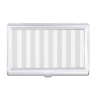 Light gray and white candy stripes business card case