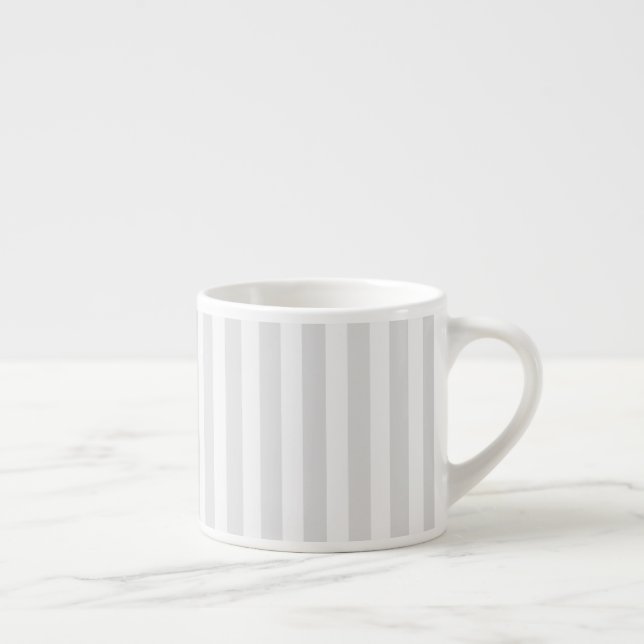 Light gray and white candy stripes espresso cup (Right)