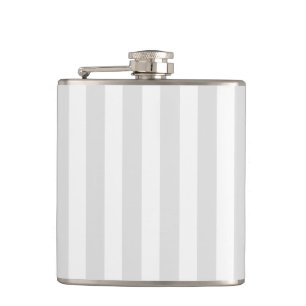 Light gray and white candy stripes flask