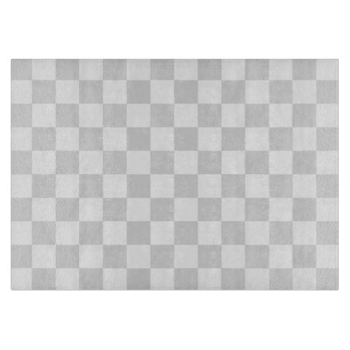 Light Gray and White Checker Pattern Cutting Board