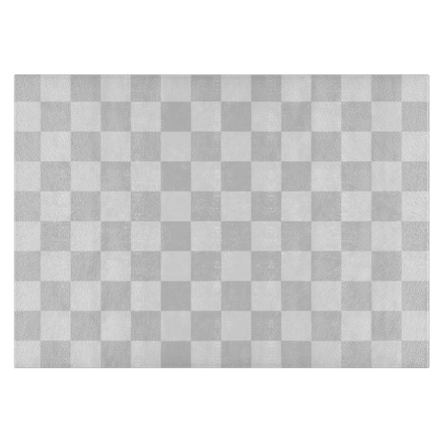 Light Gray and White Checker Pattern Cutting Board (Front)