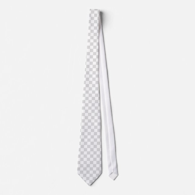 Light Gray and White Checker Pattern Tie (Front)