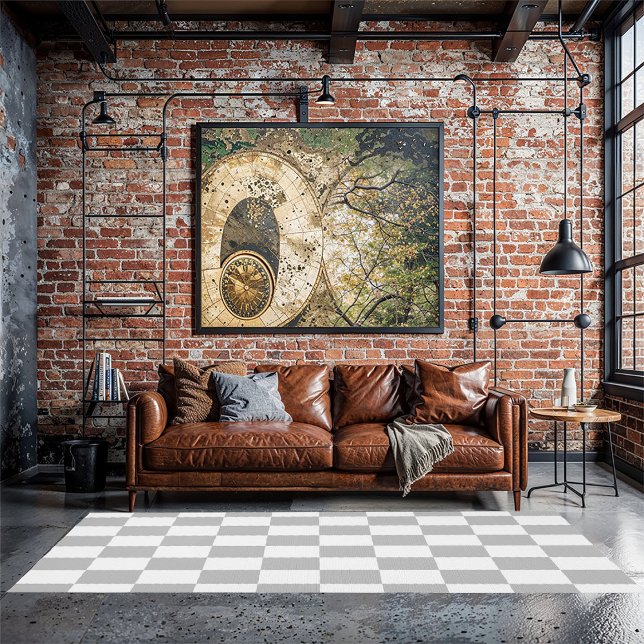 Light Gray and White Checkerboard Rug (Creator Uploaded)