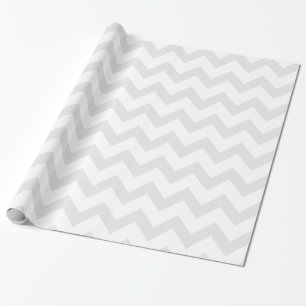 Light Gray and White Chevron Pattern Wrapping Paper