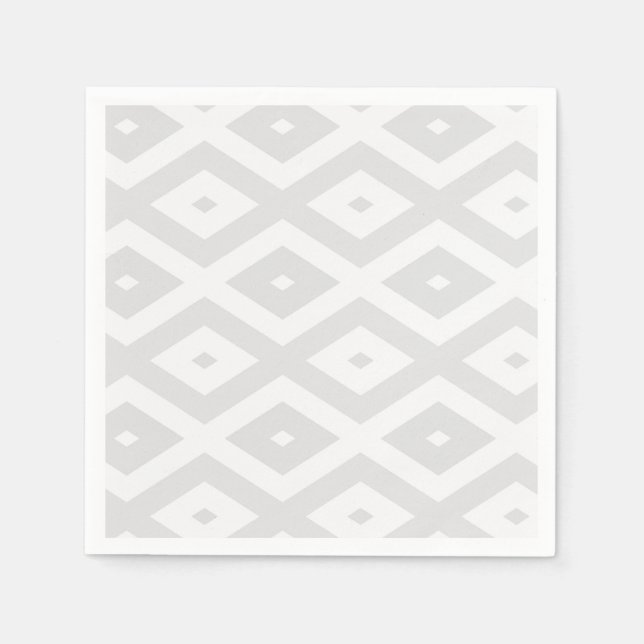 Light gray and white diamond pattern napkins (Front)