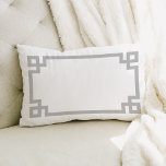Light Gray and White Greek Key | Editable Colors Lumbar Pillow<br><div class="desc">Design your own custom lumbar throw pillow in any color combination to perfectly coordinate with your home decor in any room! Use the design tools to change the background color and the Greek key border color, or add your own text to include a name, monogram initials or other special text....</div>