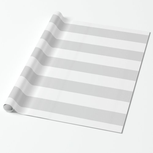 Light Gray and White Huge Stripe Pattern H Wrapping Paper