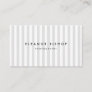 Light Gray and White Pinstripes Pattern Modern Business Card