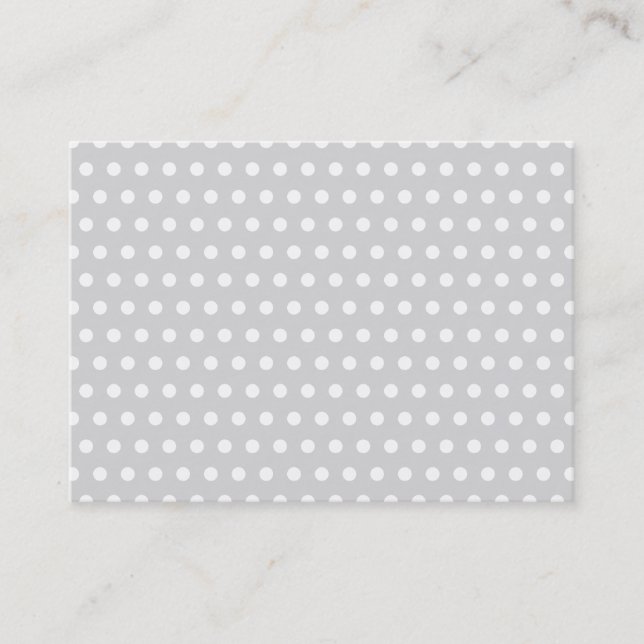 Light Gray and White Polka Dot Pattern. Business Card (Front)