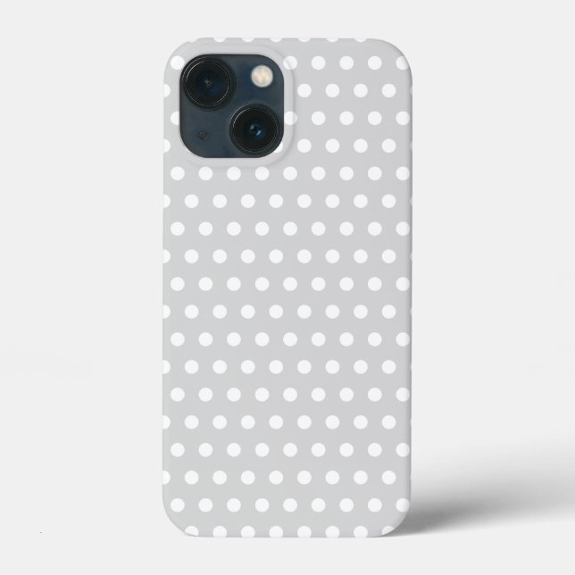 Light Gray and White Polka Dot Pattern. Case-Mate iPhone Case (Back)