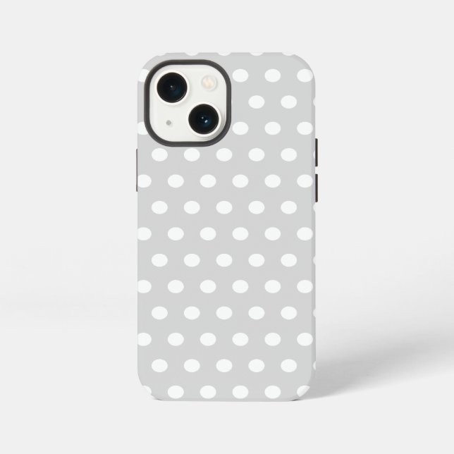 Light Gray and White Polka Dot Pattern. Iphone Case (Back)