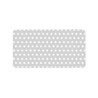 Light Gray and White Polka Dot Pattern. Label
