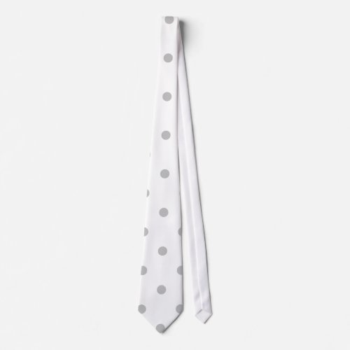 Light Gray and White Polka Dot Pattern Neck Tie