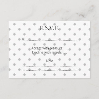 Light Gray and White Polka Dot Pattern. RSVP Card