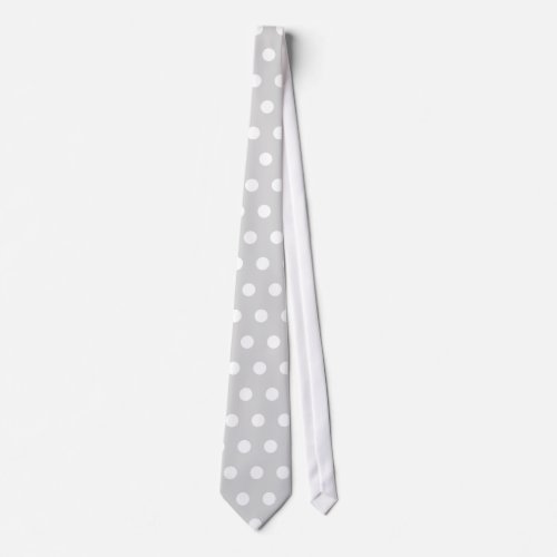 Light Gray and White Polka Dot Pattern Tie