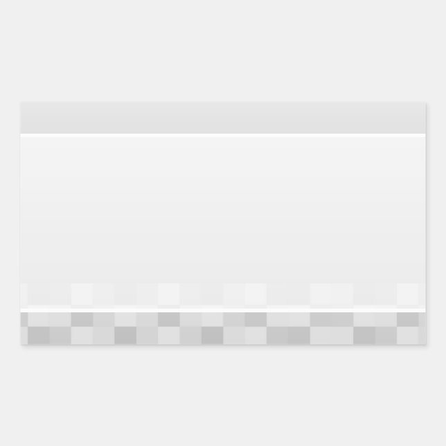 Light Gray and White Squares Pattern. Rectangular Sticker (Front)