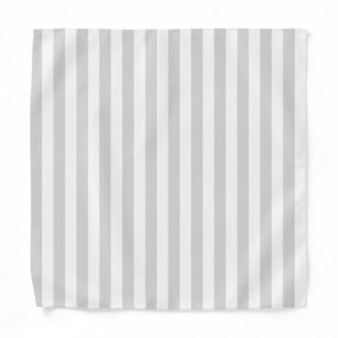 Light Gray and White Stripes Bandana