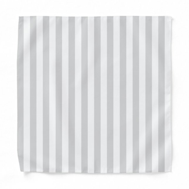 Light Gray and White Stripes Bandana (Front)