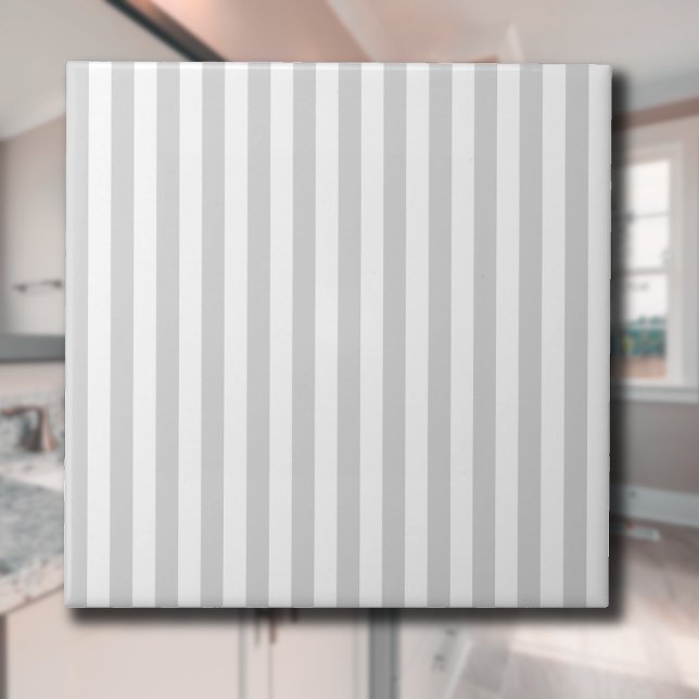 Light Gray and White Stripes Ceramic Tile (Creator Uploaded)