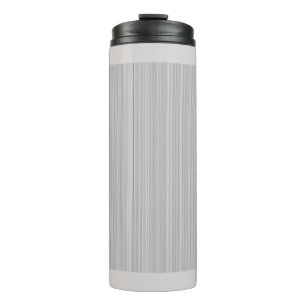 Light Gray And White Stripes Chic Thermal Tumbler