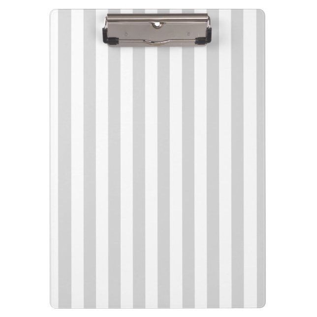 Light Gray and White Stripes Clipboard (Front)