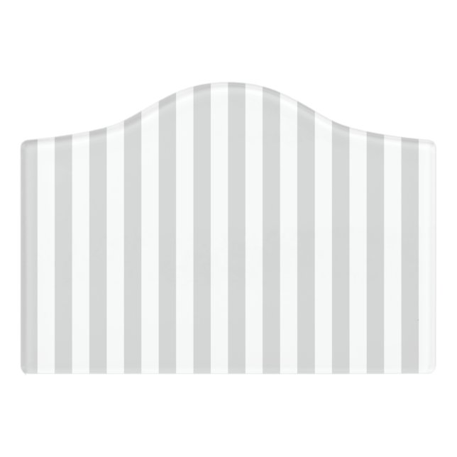 Light Gray and White Stripes Door Sign (Small Crest Front)