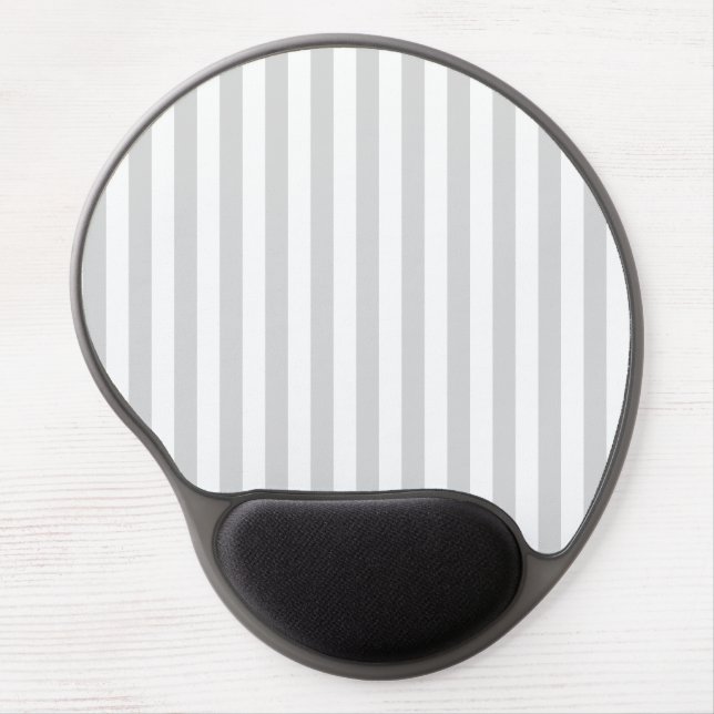 Light Gray and White Stripes Gel Mouse Pad (Front)