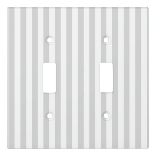 Light Gray and White Stripes Light Switch Cover